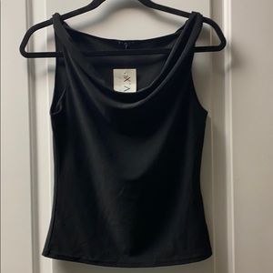 Black sleeveless blouse